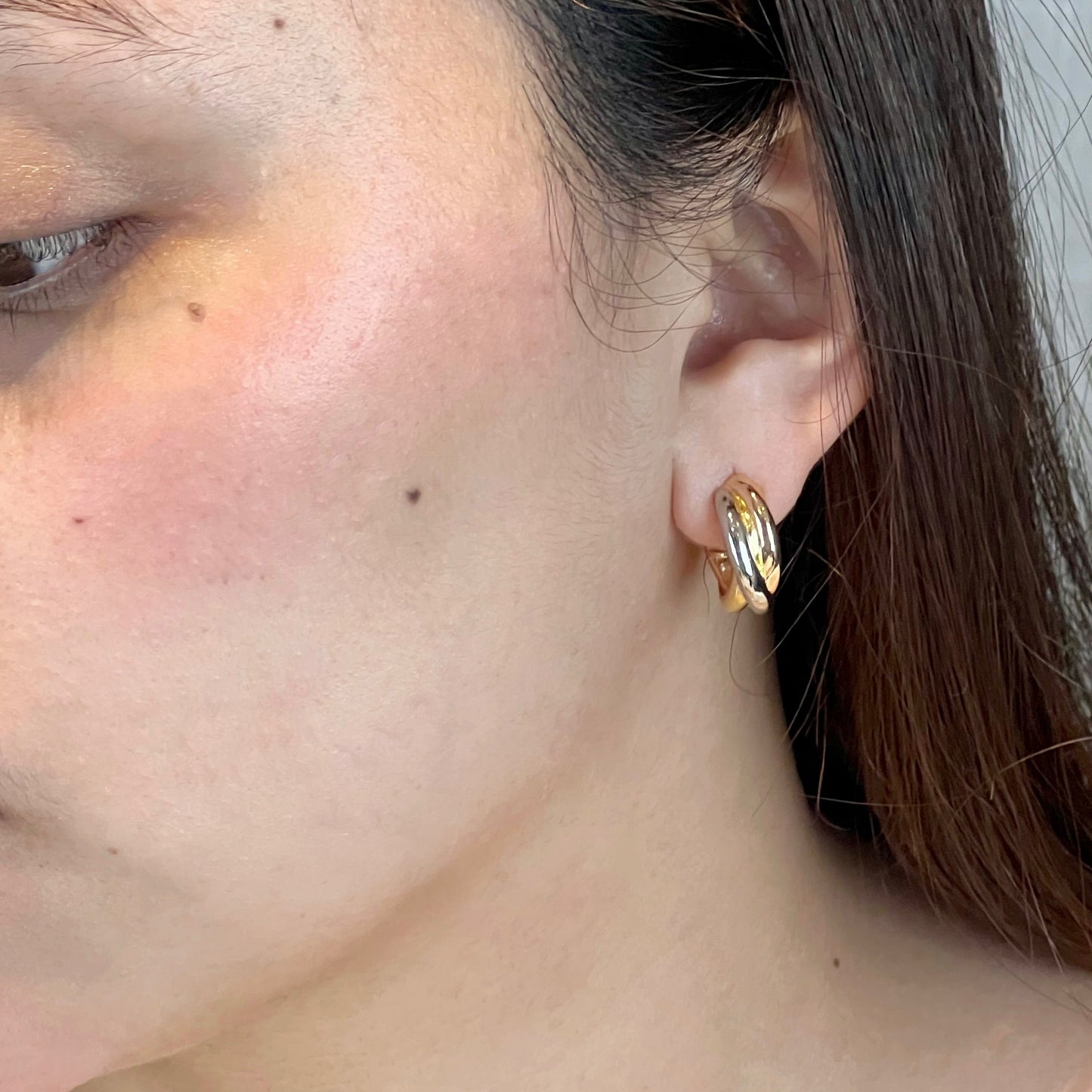 Three-Color Clip-Back Earrings
