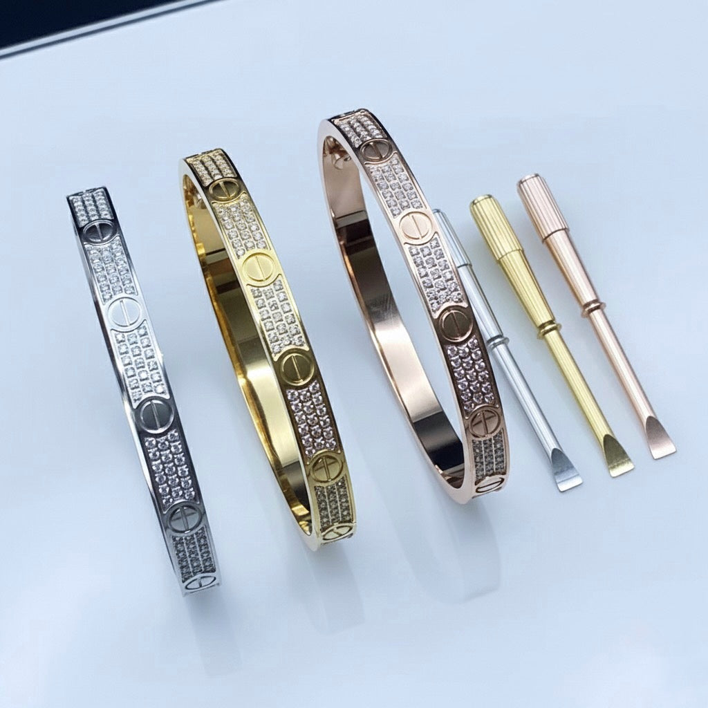 Full Stones Bangle with Screw