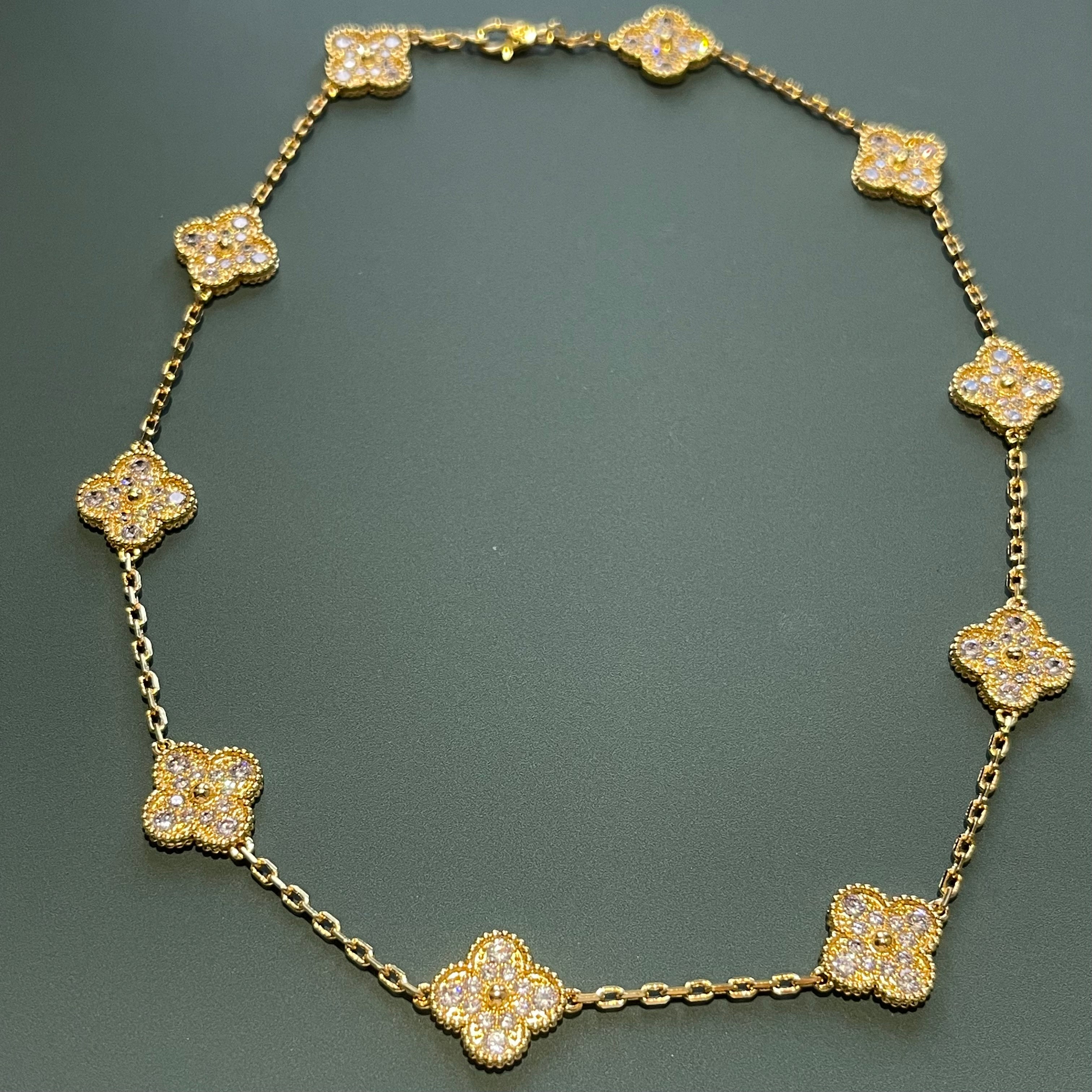 Clover 10 Station Diamond Necklace