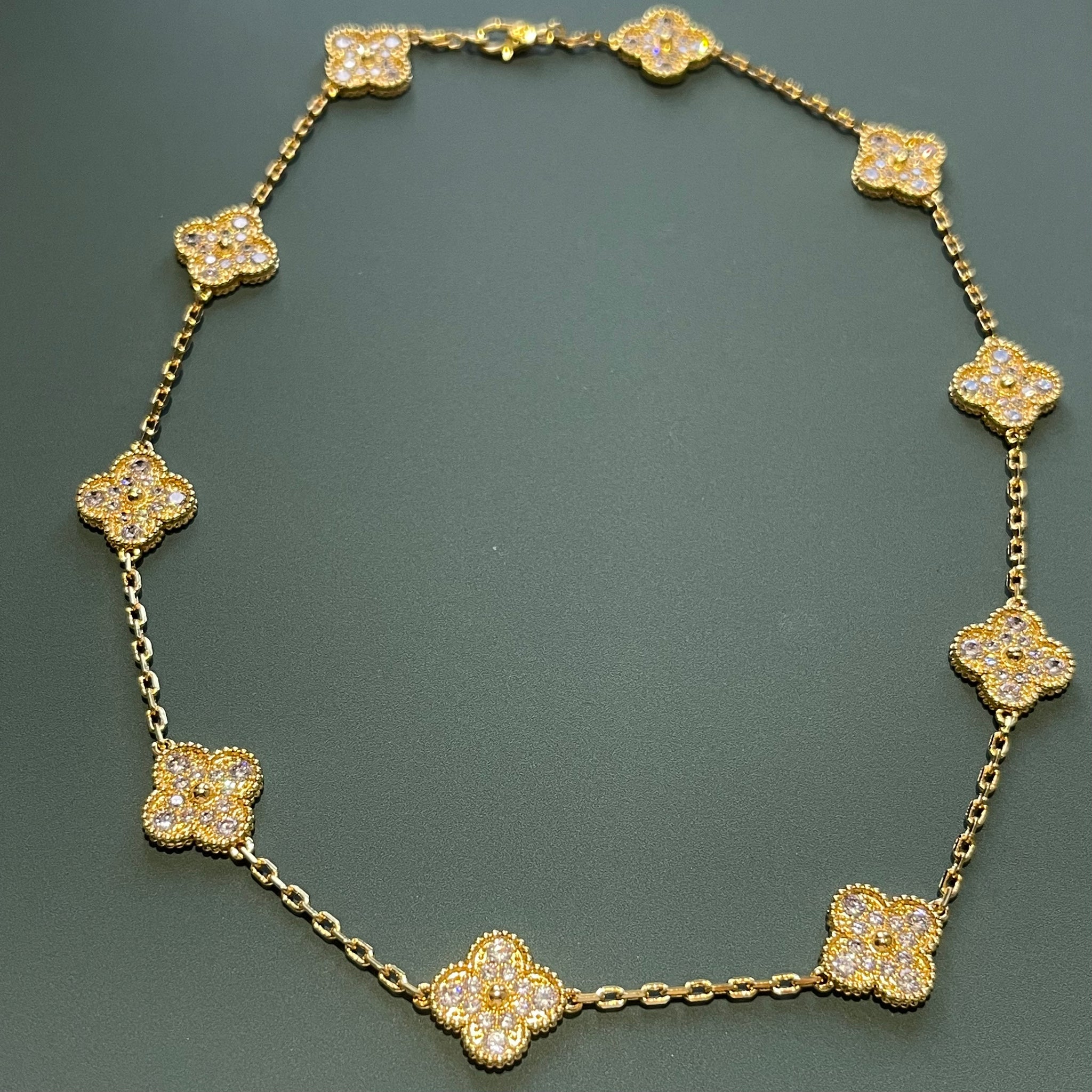 Clover 10 Station Diamond Necklace