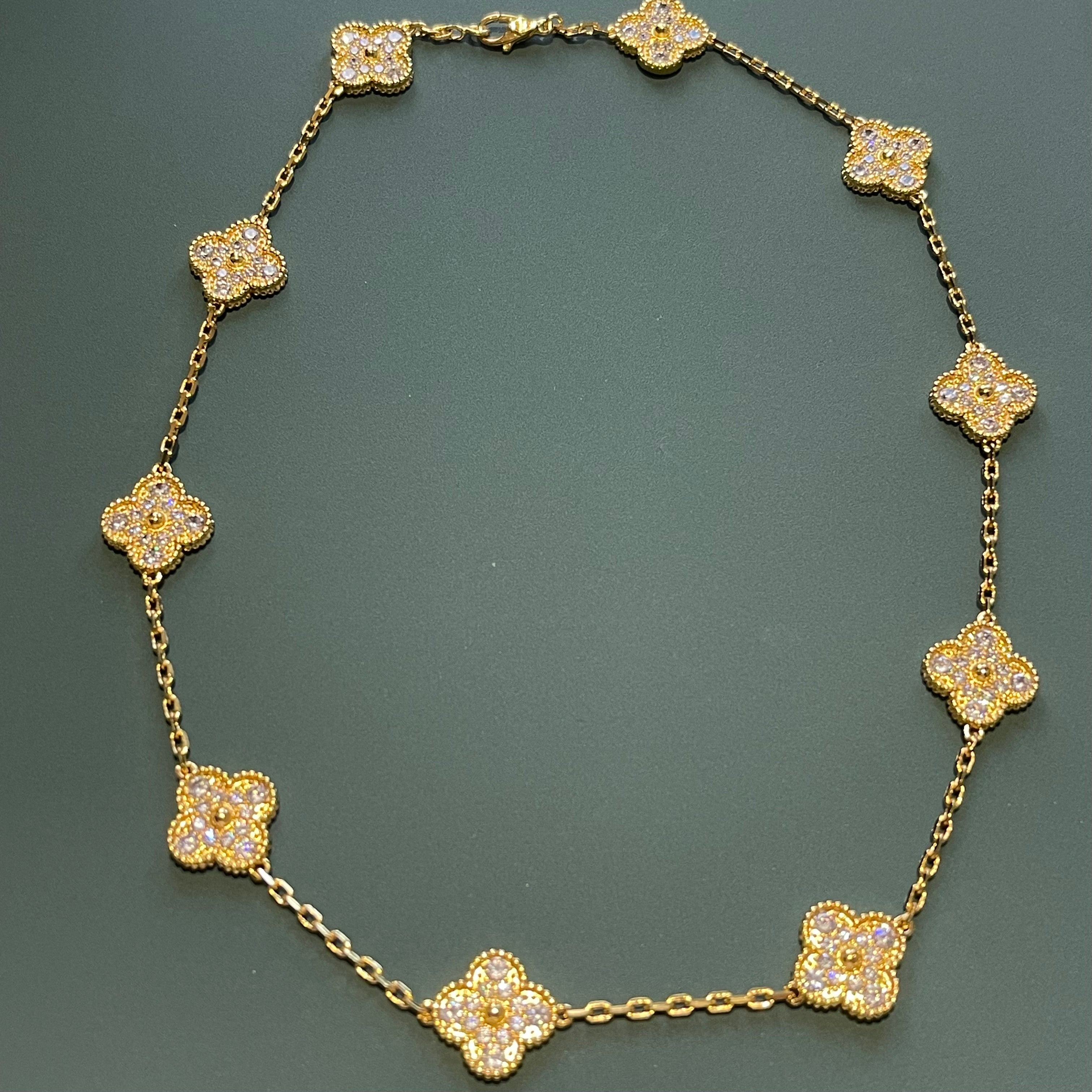 Clover 10 Station Diamond Necklace