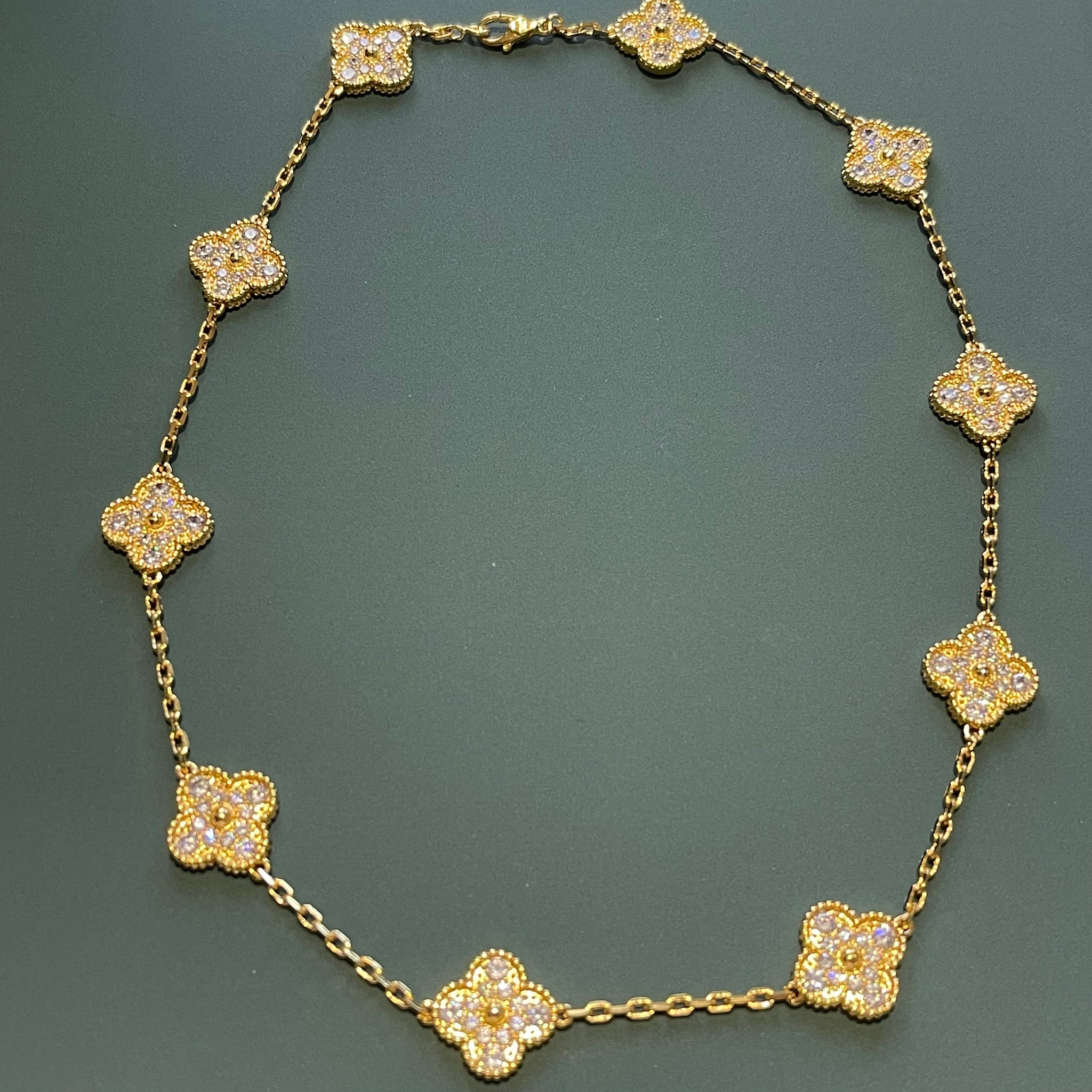 Clover 10 Station Diamond Necklace