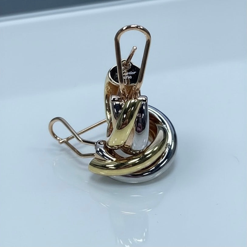 Three-Color Clip-Back Earrings