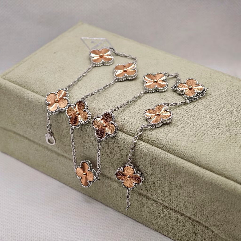 Chocolate Laser Ten-Station Necklace