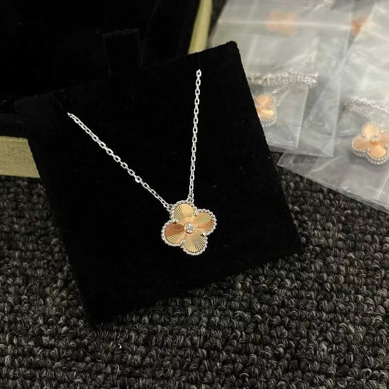 Chocolate Laser Clover Pendant Necklace